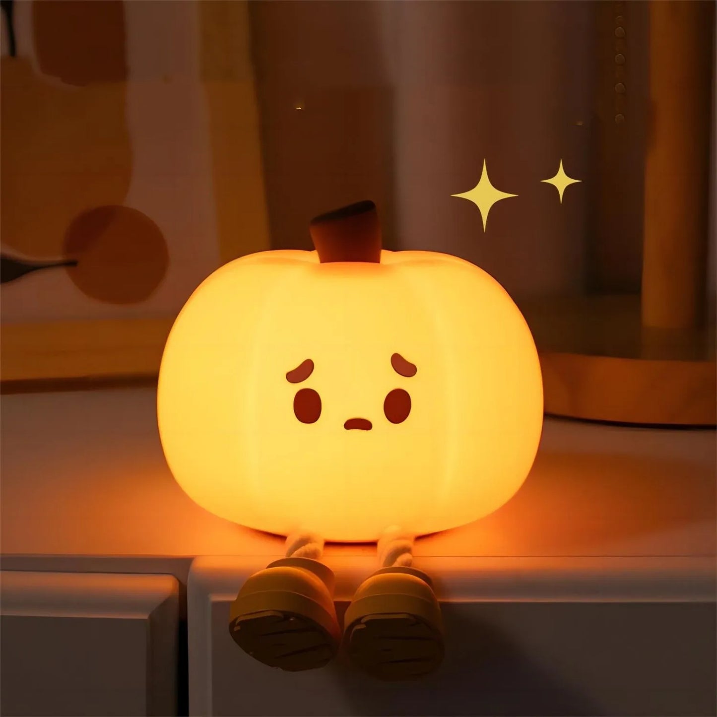 CozyGlow Pumpkin Night Light with Dimmable LED Lamp
